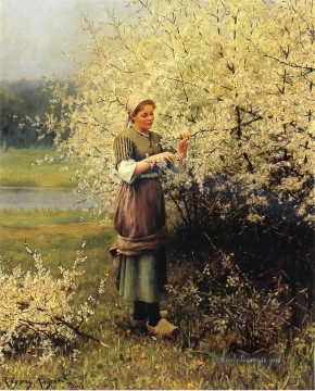  frühling - Frühlings Blüten Landfrau Daniel Ridgway Knight